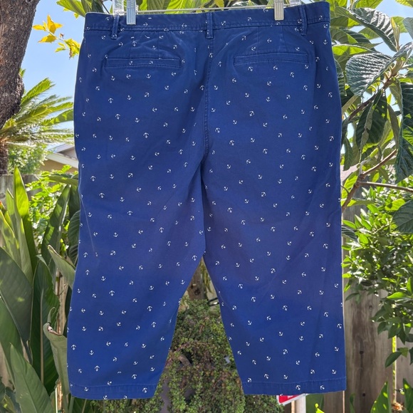 Talbots Anchor Print Navy Chino Capri’s | Size 14 - Picture 3 of 7